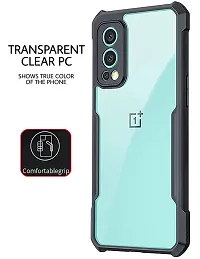 Careflection Premium Hybrid Bumper Camera Protection Case for Oneplus Nord 2 5G Transparent Black Hard Acrylic PC Back TPU Case with Oleophobic Anti Dust Coating Slim Cover-thumb3