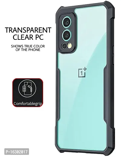 Careflection Premium Hybrid Bumper Camera Protection Case for Oneplus Nord 2 5G Transparent Black Hard Acrylic PC Back TPU Case with Oleophobic Anti Dust Coating Slim Cover-thumb4