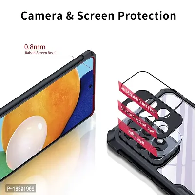 Careflection Premium Hybrid Bumper Camera Protection Case for Samsung Galaxy A52 and A52s Transparent Black Hard Acrylic PC Back TPU Case with Oleophobic Anti Dust Coating Slim Cover-thumb4