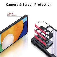 Careflection Premium Hybrid Bumper Camera Protection Case for Samsung Galaxy A72 Transparent Black Hard Acrylic PC Back TPU Case with Oleophobic Anti Dust Coating Slim Cover-thumb3