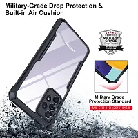 Careflection Premium Hybrid Bumper Camera Protection Case for Samsung Galaxy A52 and A52s Transparent Black Hard Acrylic PC Back TPU Case with Oleophobic Anti Dust Coating Slim Cover-thumb1
