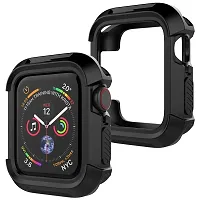 Careflection Premium Shockproof Rugged Armour Full-Protective Case Cover Compatible with Apple Watch Series 4 Series 5 [44mm,Black]-thumb1