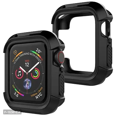 Careflection Premium Shockproof Rugged Armour Full-Protective Case Cover Compatible with Apple Watch Series 4 Series 5 [44mm,Black]-thumb2