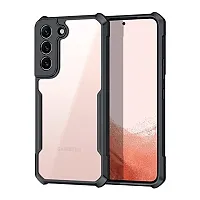 Careflection Premium Hybrid Bumper Camera Protection Case for Samsung Galaxy S22 Plus Transparent Black Hard Acrylic PC Back TPU Case with Oleophobic Anti Dust Coating Slim Cover-thumb1