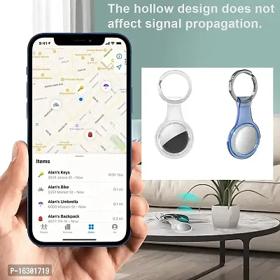 Careflection Premium Holder with Keyring for Apple Airtag Tranparent-Clear-thumb2