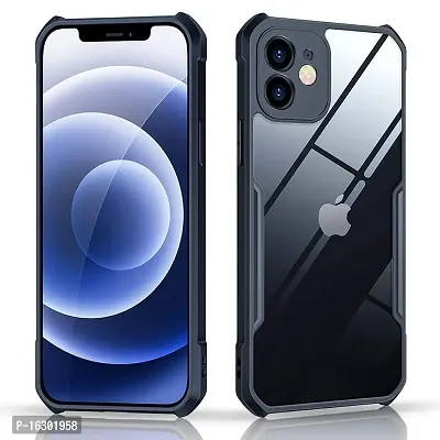 Careflection Premium Hybrid Bumper Camera Protection Case for Apple iPhone 12 Mini Transparent Black Hard Acrylic PC Back TPU Case with Oleophobic Anti Dust Coating Slim Cover-thumb0