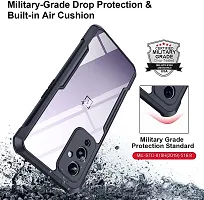 Careflection Premium Hybrid Bumper Camera Protection Case for Oneplus Nord 2 5G Transparent Black Hard Acrylic PC Back TPU Case with Oleophobic Anti Dust Coating Slim Cover-thumb1