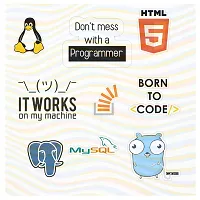 Careflection Funny Programming, Coding Vinyl Glossy Stickers with Programming Language App Logo Stickers for Laptop (Pack of 40)-thumb1