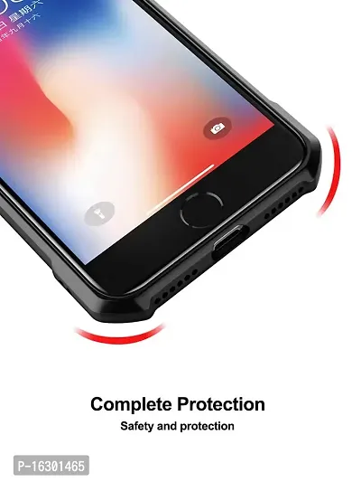 Careflection Premium Hybrid Bumper Camera Protection Case for Apple iPhone 8 7 Transparent Black Hard Acrylic PC Back TPU Case with Oleophobic Anti Dust Coating Slim Cover-thumb3