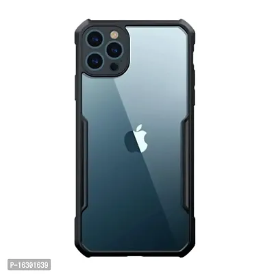 Careflection Premium Hybrid Bumper Camera Protection Case for Apple iPhone 12 Pro Max Transparent Black Hard Acrylic PC Back TPU Case with Oleophobic Anti Dust Coating Slim Cover-thumb0