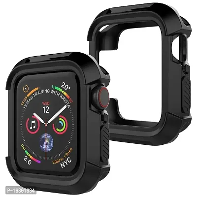 Careflection Premium Shockproof Rugged Armour Full-Protective Case Cover Compatible with Apple Watch Series 4 Series 5 [44mm,Black]