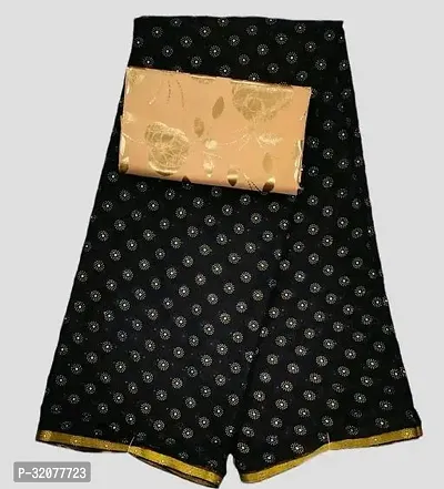 Beautiful Black Art Silk Self Pattern Saree with Blouse Piece For Women-thumb0