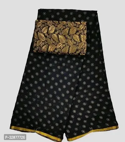 Beautiful Black Art Silk Self Pattern Saree with Blouse Piece For Women-thumb0