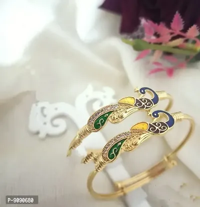 PEACOCK STYLED GOLD PLATED BANGLES-thumb0
