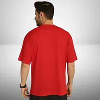 Loose Fit Pure Cotton Print Oversized T-shirt Red-thumb1