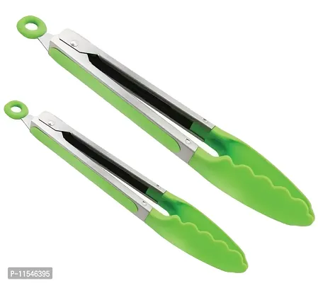 Rena Germany Utility Silicon Set of 2 Tongs Kitchenware - Utility Cooking Tong for Kitchen - Accessories Kitchen Accessory - for Homes, Restaurants, Bakeries