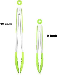 Rena Germany Utility Silicon Set of 2 Tongs Kitchenware - Utility Cooking Tong for Kitchen - Accessories Kitchen Accessory - for Homes, Restaurants, Bakeries-thumb3