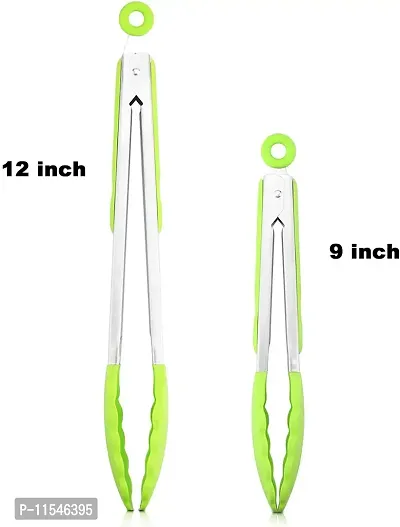 Rena Germany Utility Silicon Set of 2 Tongs Kitchenware - Utility Cooking Tong for Kitchen - Accessories Kitchen Accessory - for Homes, Restaurants, Bakeries-thumb4