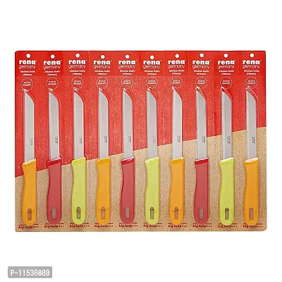 Rena Germany Stainless Steel Kitchen Knife Set, (Serrated, 90mm) Pack 10 Piece