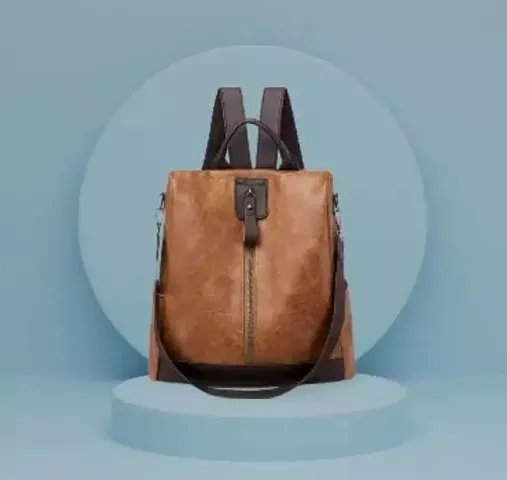 Stylish Faux Leather Backpack For Women