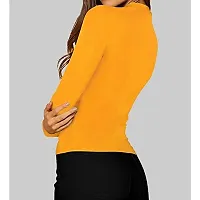 GENEALO Women's Skinny Fit Cotton Blend Stretchable Round Neck Top for Casual || regular || Beach || Formal Look-thumb2