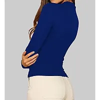 GENEALO Women's Skinny Fit Cotton Blend Stretchable Round Neck Top for Casual || regular || Beach || Formal Look-thumb1