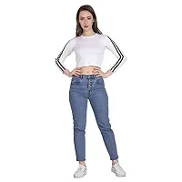 GENEALO Casual Full Sleeve Solid Women Crop Top White-thumb3