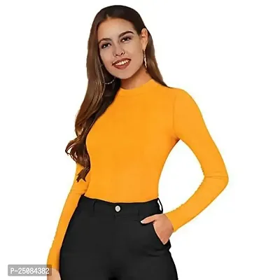 GENEALO Women's Skinny Fit Cotton Blend Stretchable Round Neck Top for Casual || regular || Beach || Formal Look-thumb0