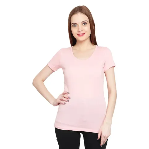 Genealo Half Sleeve Round neck solid t-shirt for women  girls