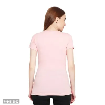 Genealo Half Sleeve Round neck solid t-shirt for women  girls-thumb3