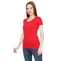 Genealo Half Sleeve Round neck solid t-shirt for women  girls-thumb1