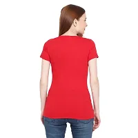 Genealo Half Sleeve Round neck solid t-shirt for women  girls-thumb2