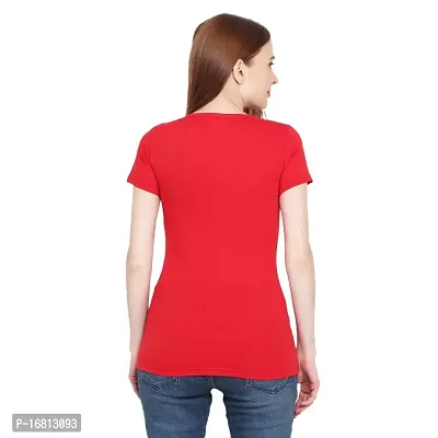 Genealo Half Sleeve Round neck solid t-shirt for women  girls-thumb3