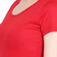 Genealo Half Sleeve Round neck solid t-shirt for women  girls-thumb3