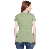 Genealo Half Sleeve Round neck solid t-shirt for women  girls-thumb1