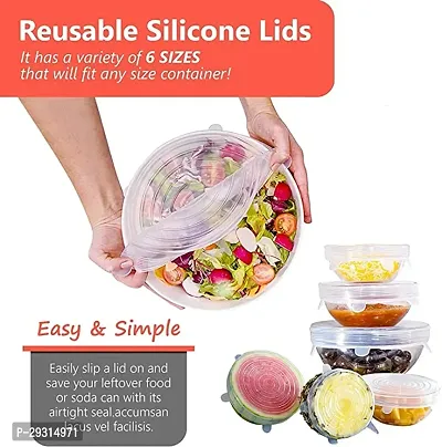 Silicone Stretch Lids Elastic Reusable Microwave Food Covers Bowl-thumb2