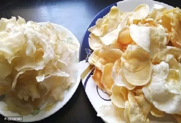 Best Desi Aloo Papad Chips For Fasting Crispy Soft Crunchy Hand Made 400Gms-thumb0