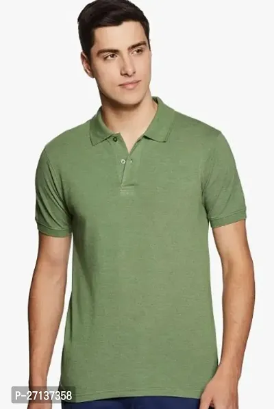 Classic Green Cotton Polos For Men