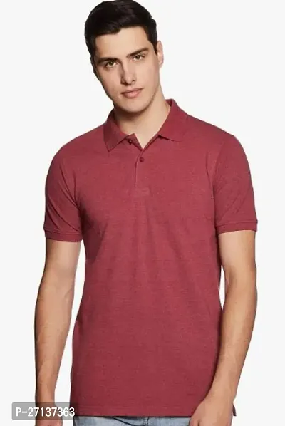 Classic Red Cotton Polos For Men-thumb0