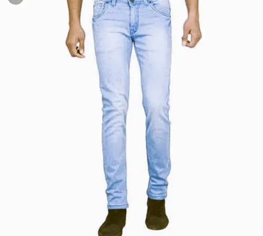 Stylish Solid Skinny Fit Jeans For Men