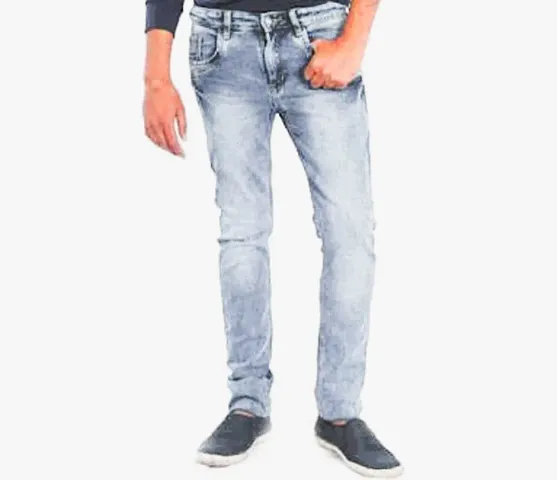 Stylish Solid Skinny Fit Jeans For Men