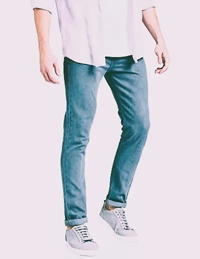 Stylish Solid Skinny Fit Jeans For Men