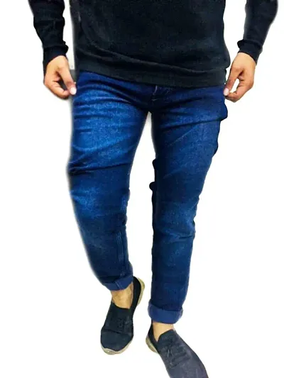 Stylish Solid Skinny Fit Jeans For Men