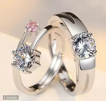 Stainless Steel Rings Classic Crown Fashion Adjustable Couple Ring For  Women Jewelry Wedding Lover Girl Engagement Gift 2Pcs/set