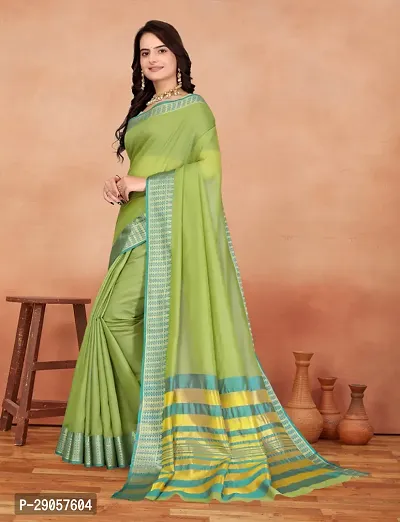 Stylish Green Banarasi Silk Woven Design Saree with Blouse piece For Women-thumb2