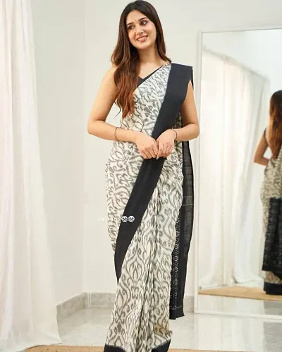 Stylish Linen Saree with Blouse piece