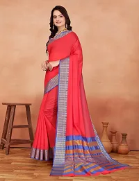 Stylish Red Banarasi Silk Woven Design Saree with Blouse piece For Women-thumb1