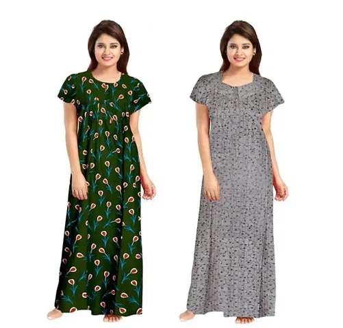 Stylish Georgette Nighty For Women, Pack Of 2