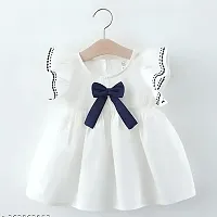 Beautiful White Cotton Solid Frocks For Girls-thumb3