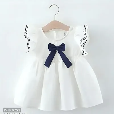 Beautiful White Cotton Solid Frocks For Girls-thumb4